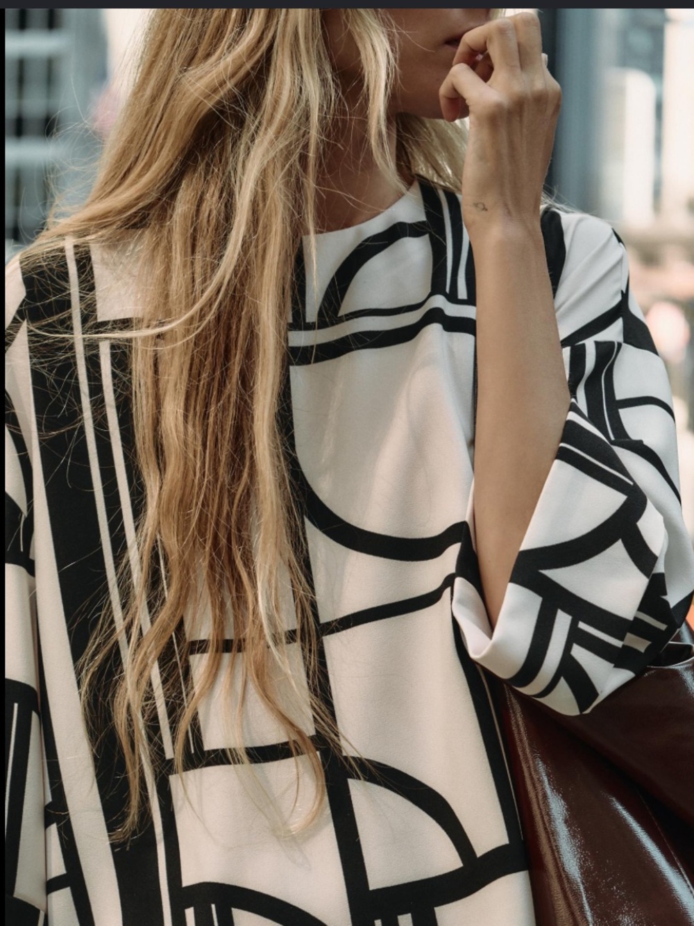Zara Black and White Graphic Camisole Top